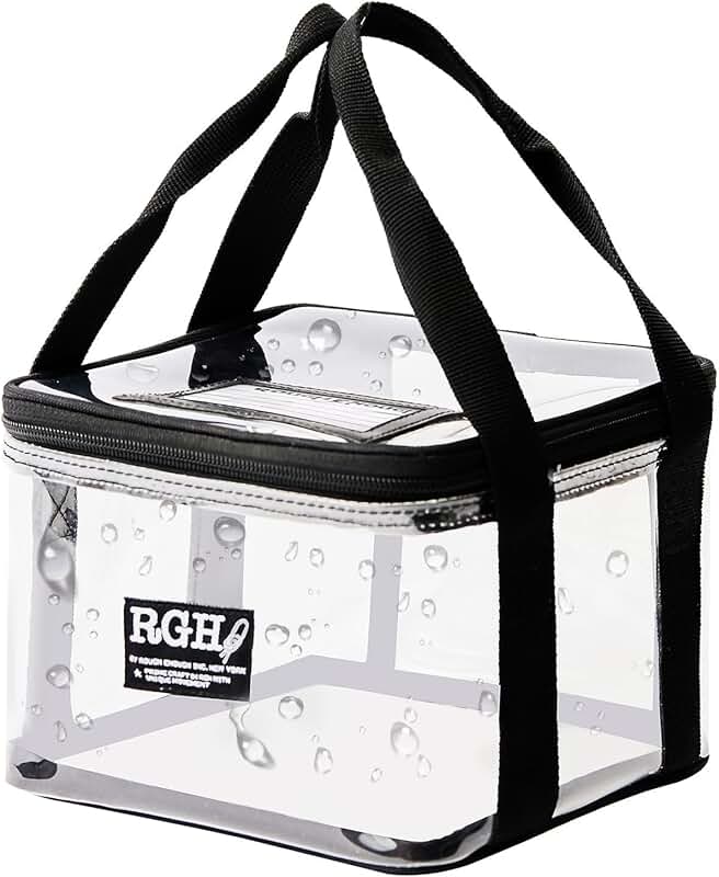 Large Clear Cosmetic Bag with Water Resistance and Sturdy Handle