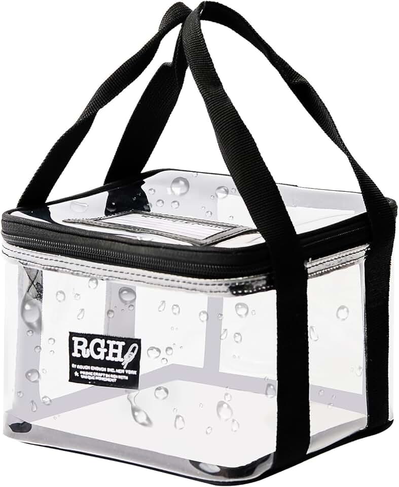 Large Clear Cosmetic Bag with Water Resistance and Sturdy Handle