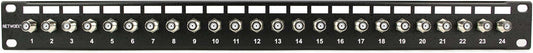 24-Port Coaxial Patch Panel with F-Connectors