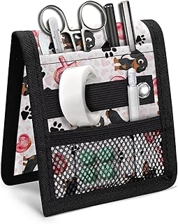 Dachshund Paw Print Pocket Organizer for Lab Coats