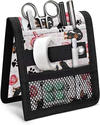 Dachshund Paw Print Pocket Organizer for Lab Coats