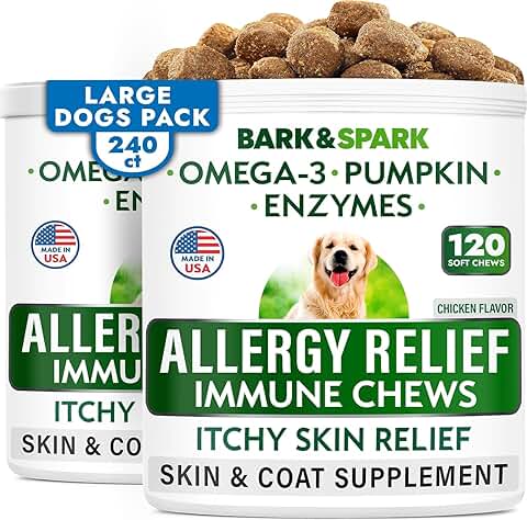 Dog Allergy Relief Chews for Itchy Skin and Coat