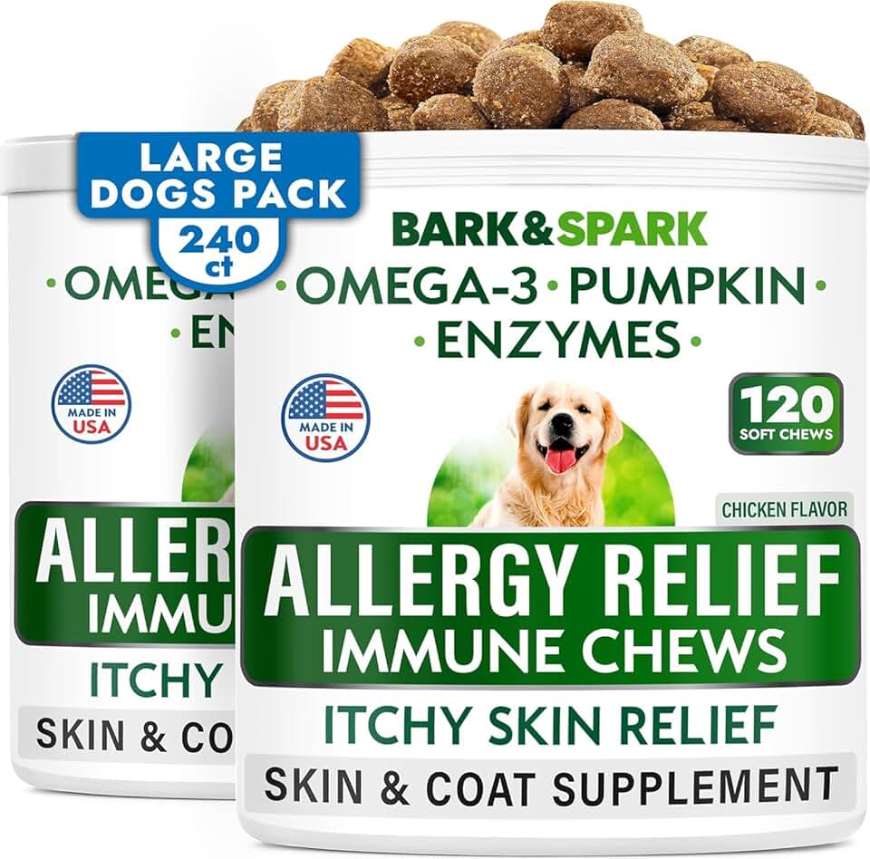 Dog Allergy Relief Chews for Itchy Skin and Coat