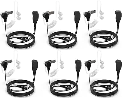 Walkie Talkie Earpiece with Mic, 6 Pack