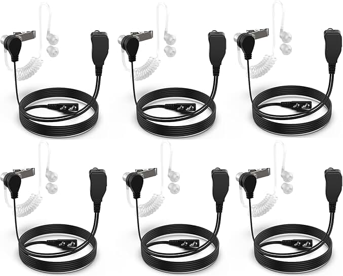 Walkie Talkie Earpiece with Mic, 6 Pack