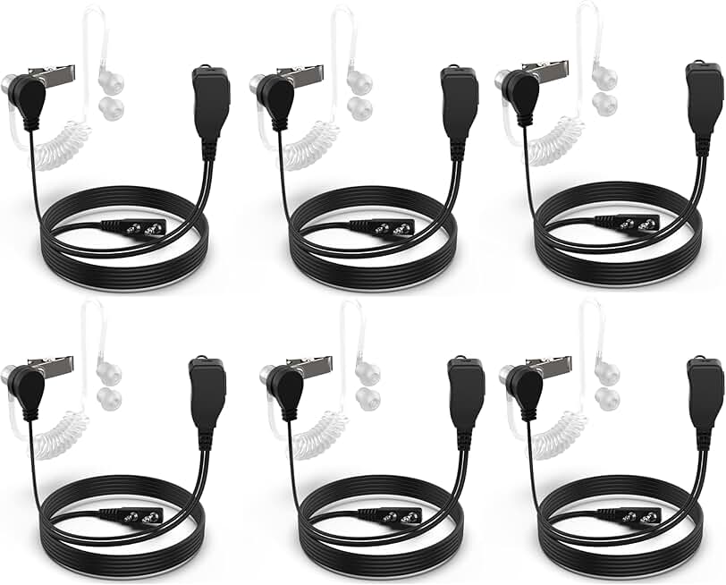 Walkie Talkie Earpiece with Mic, 6 Pack