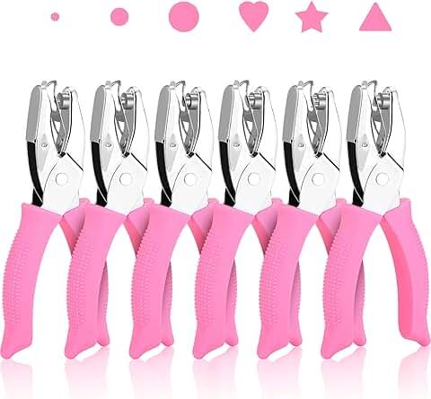 Set of 6 craft hole punches with soft handles