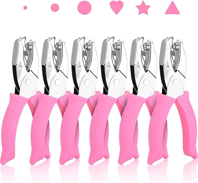 Set of 6 craft hole punches with soft handles