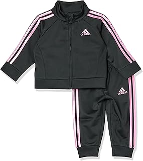 Girls' 2-Piece Tricot Track Suit in Black and Pink