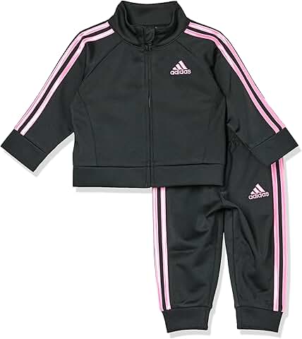Girls' 2-Piece Tricot Track Suit in Black and Pink