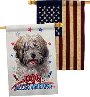 Patriotic Tibetan Terrier Dog House Flag Pack