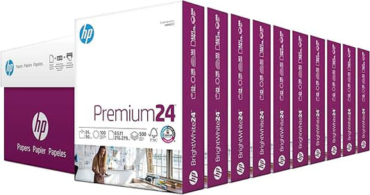Premium 8.5 x 11 Paper, 24 lb, 10 Ream Case