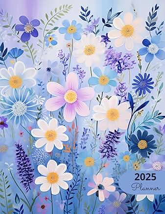 2025 Planner with Periwinkle Daisies Design