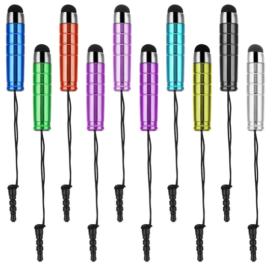 Set of 10 Short Touch Screen Stylus Pens with 3.5mm Connector