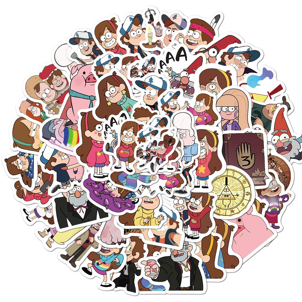50 Kids' Cartoon Water Bottle and Laptop Stickers