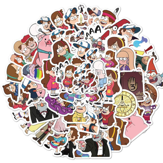 50 Kids' Cartoon Water Bottle and Laptop Stickers