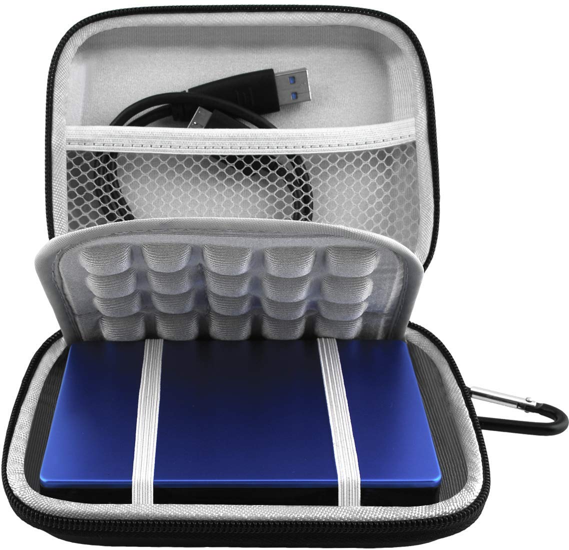 Hard Drive Carrying Case for Seagate Portable Seagate One Touch Seagate Backup Plus Ultra Touch 1TB 2TB 3TB 4TB 5TB Portable External Hard Drive USB 3.0 2.5 Inch HDD Shockproof Travel Bag, Black