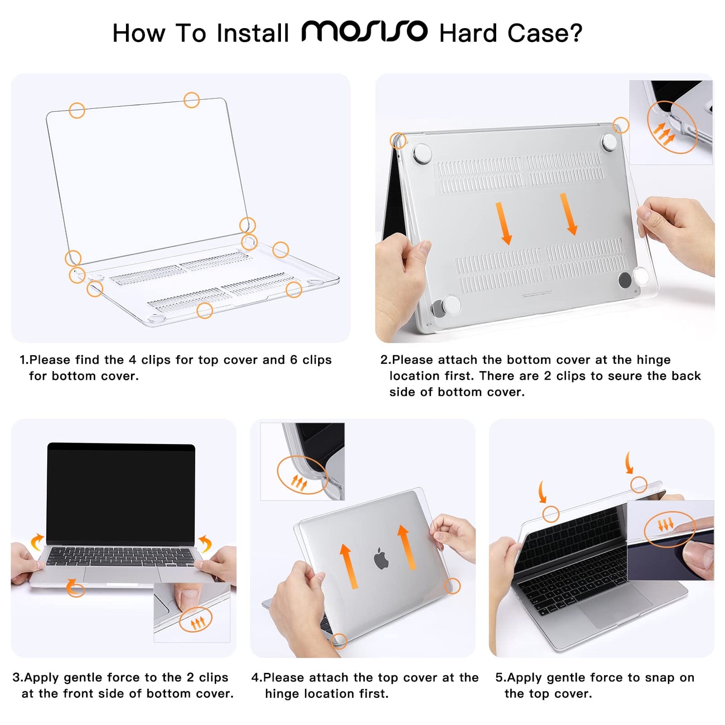 Compatible with MacBook Air 13.6 inch Case 2022 Release A2681 M2 Chip with Liquid Retina Display Touch ID, Plastic Hard Shell Case&Keyboard Cover&Screen Protector&Storage Bag, Crystal Clear