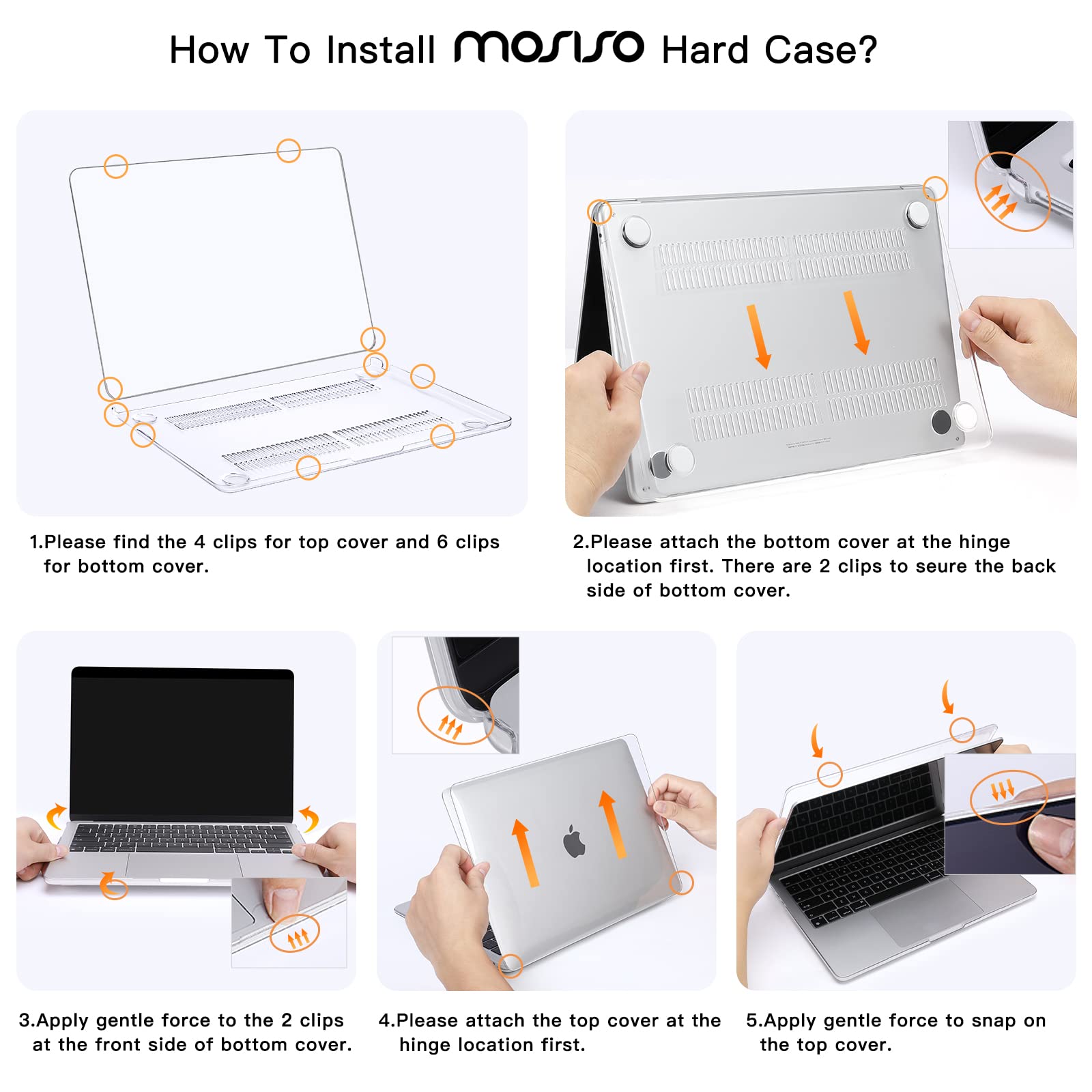 Compatible with MacBook Air 13.6 inch Case 2022 Release A2681 M2 Chip with Liquid Retina Display Touch ID, Plastic Hard Shell Case&Keyboard Cover&Screen Protector&Storage Bag, Crystal Clear