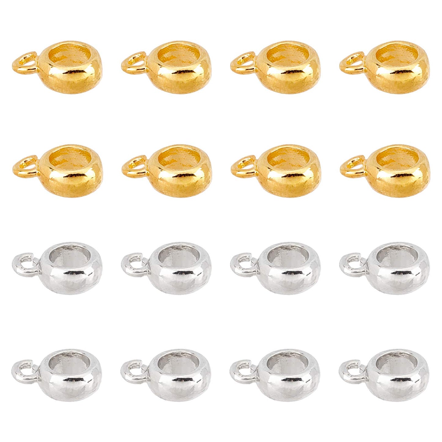 40pcs Multi-Color Bead Bail Links for Jewelry Making