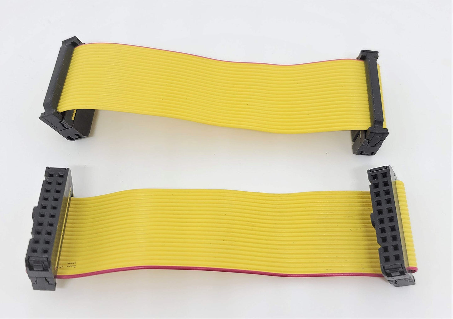 Yellow flat ribbon cable with 20 pins and female connector