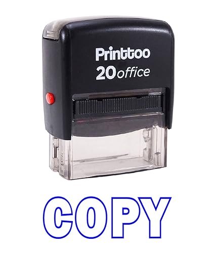Blue Self-Inking Rubber Stamp for Office Use