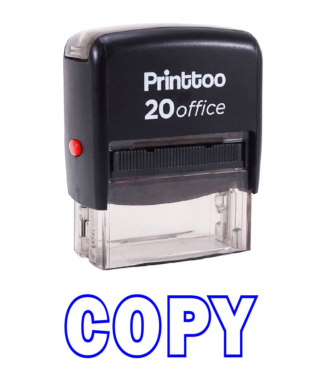 Blue Self-Inking Rubber Stamp for Office Use