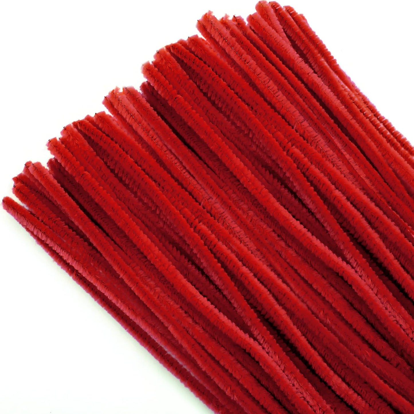 Red Fuzzy Art Stems 100pcs Pipe Cleaners for DIY Decorations
