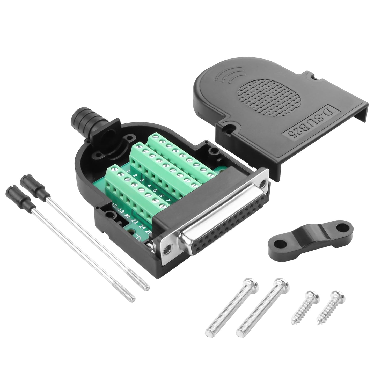 DB25 Solderless RS232 Connector with Case