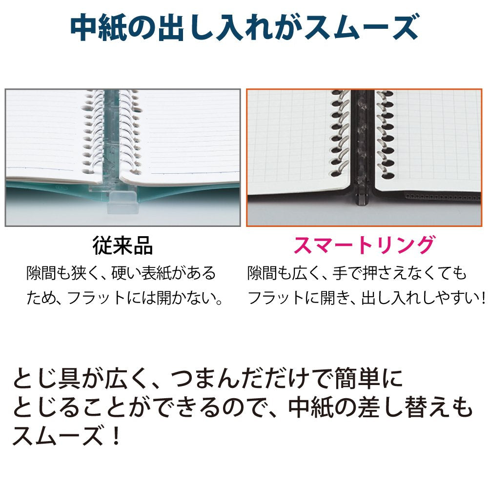 A5 Black Refillable Ring Binder with Loose-Leaf Paper
