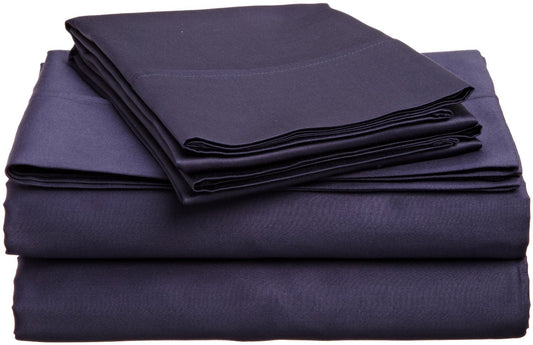 1PC Top Sheet/Flat Sheet California King Size Navy Blue Solid Count Supreme Quality Sheet Made by