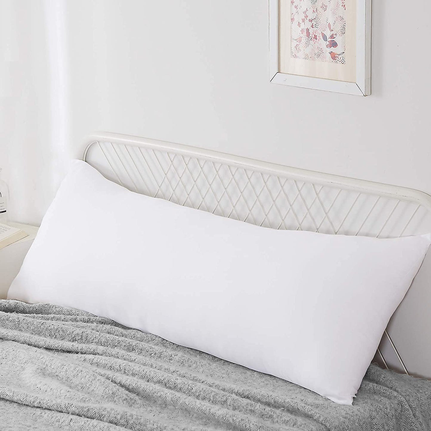 Fluffy Bed Sleeping Side Sleeper Body Pillow Insert, Full 20 x 54(Pack of 1), White