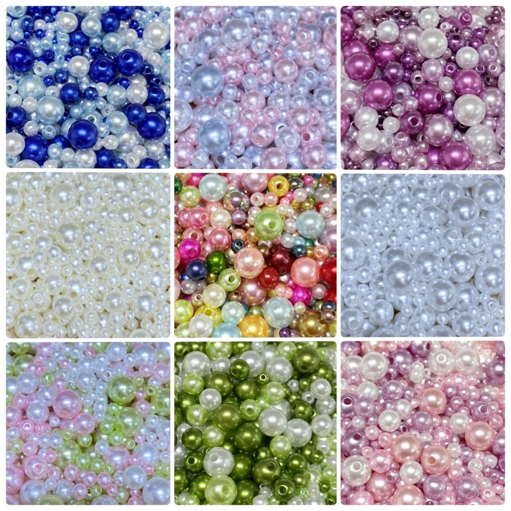 Mixed 3-8mm Pearl Beads for Jewelry and Decor