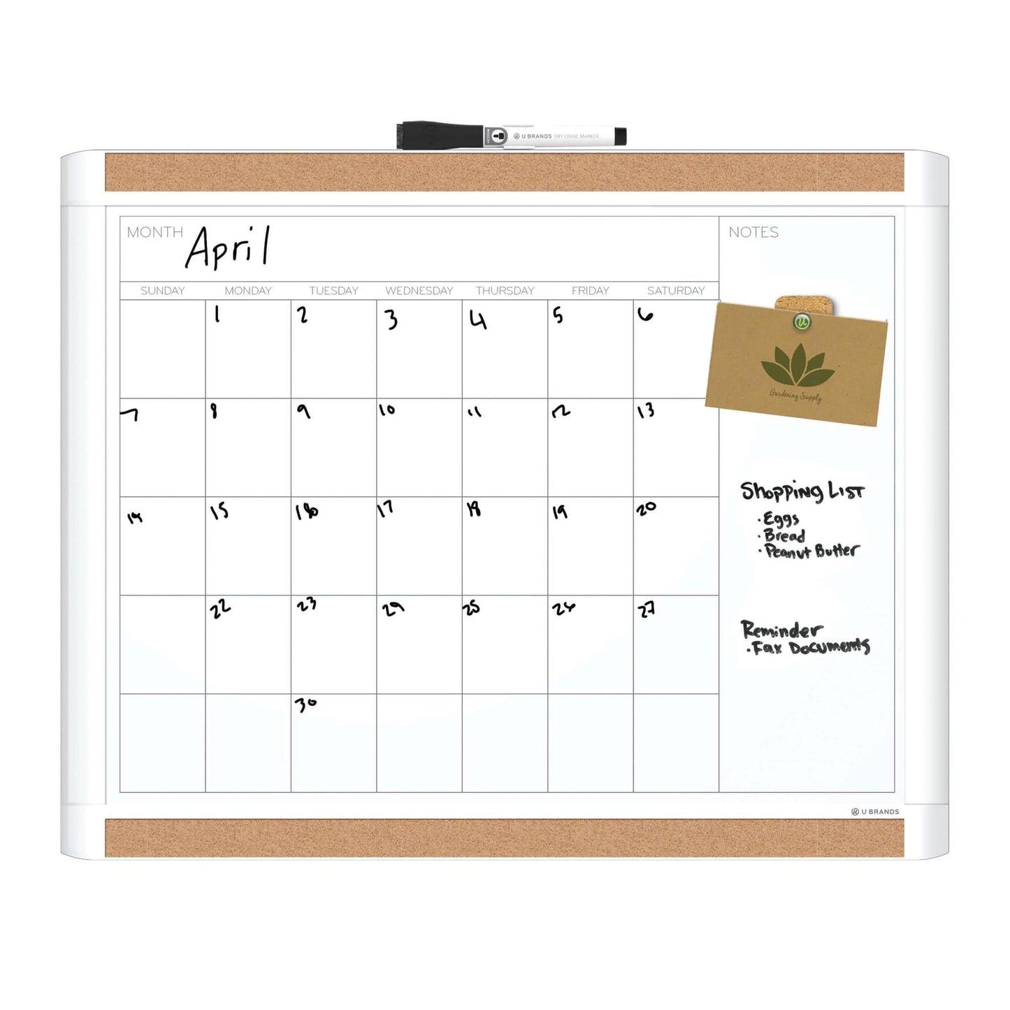 PinIt Dry Erase Board with Marker and Magnet
