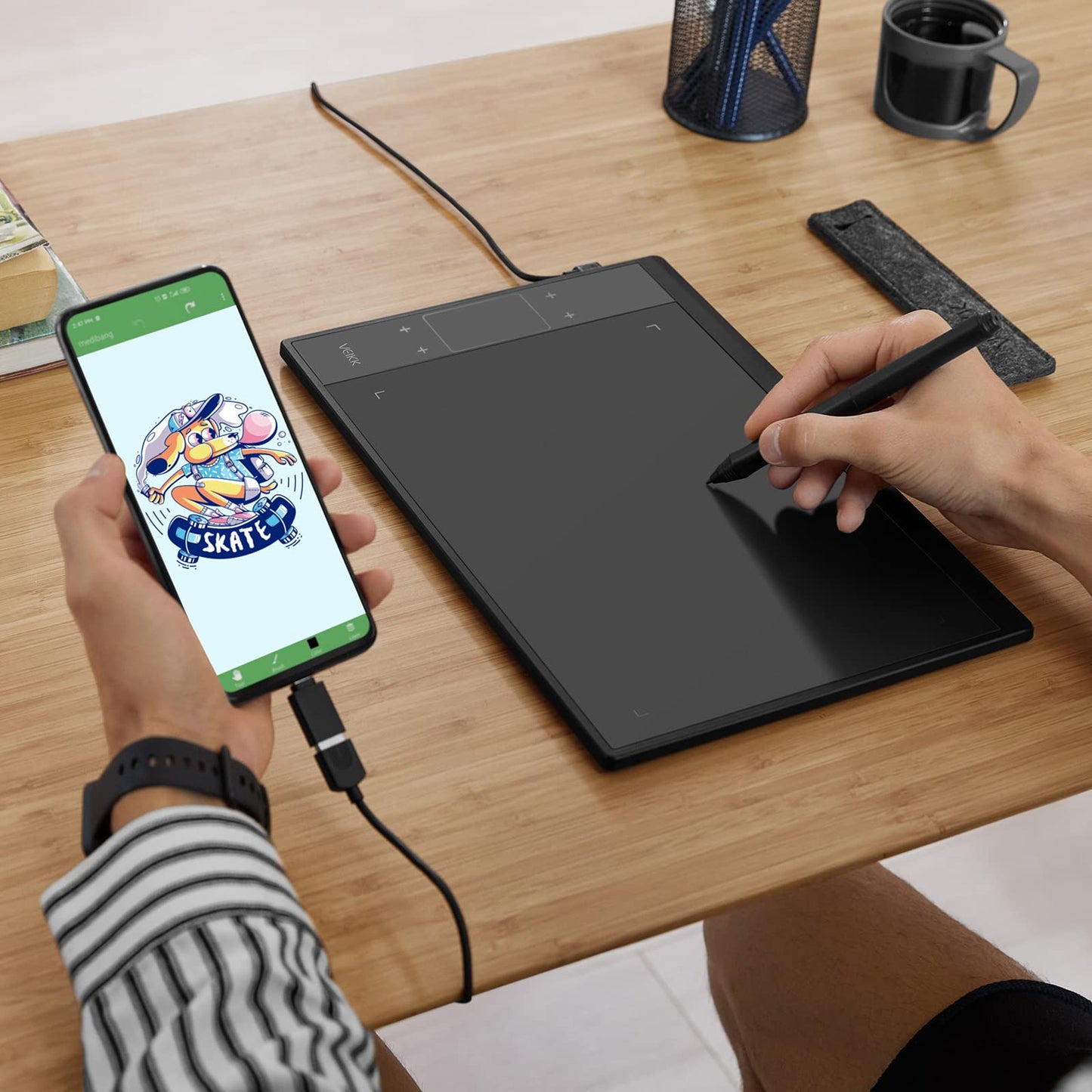 A30 V2 Drawing Tablet 10x6 Inch Graphics Tablet with Battery-Free Pen and 8192 Professional Levels Pressure