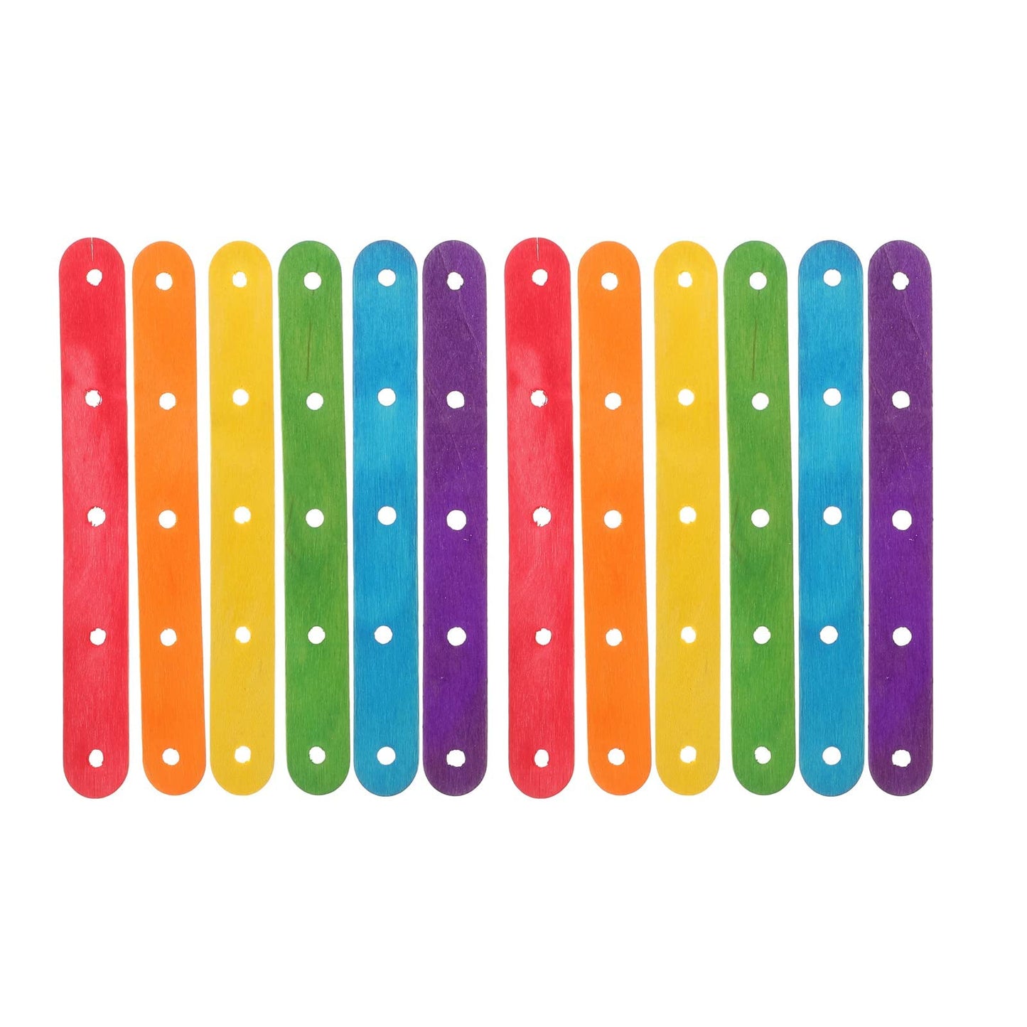 Rainbow Wooden Popsicle Sticks 50PCS 5 Inch