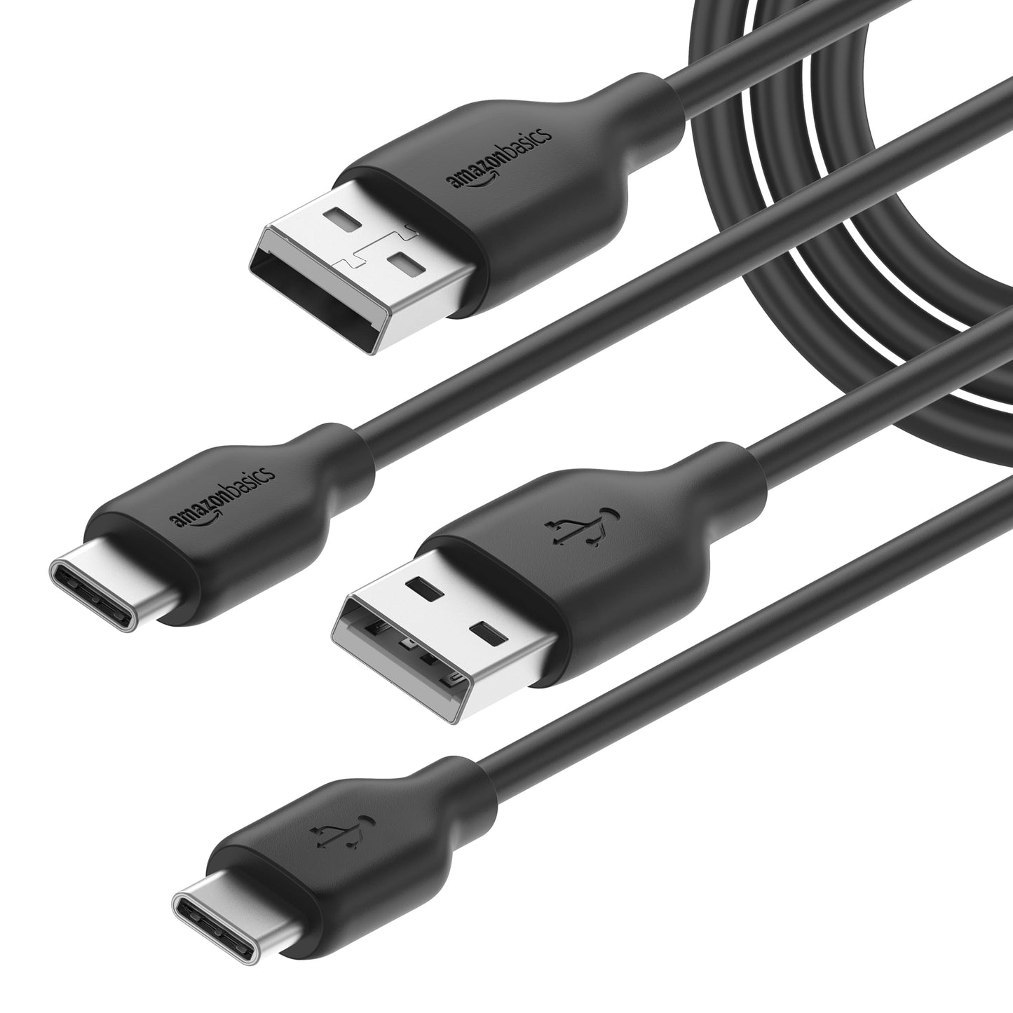 2-Pack USB-C to USB-A Fast Charger Cables, 1.8 m