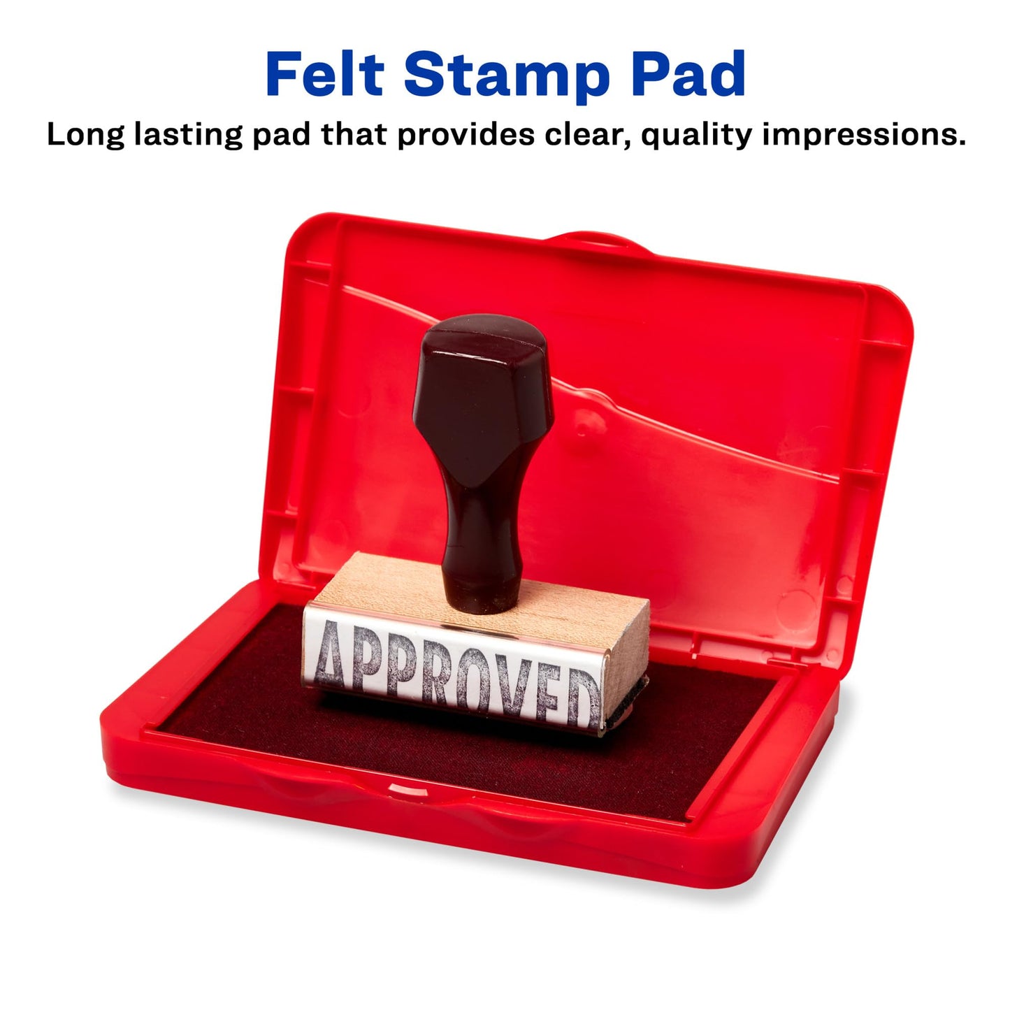 Red Felt Ink Stamp Pad, 2.75 x 4.27 Inches