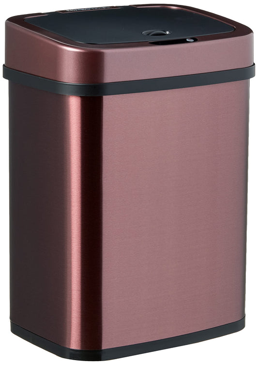 Bedroom or Bathroom Automatic Touchless Infrared Motion Sensor Trash Can, 3 12L, Stainless Steel Base Rectangular, Burgundy/Black Lid)