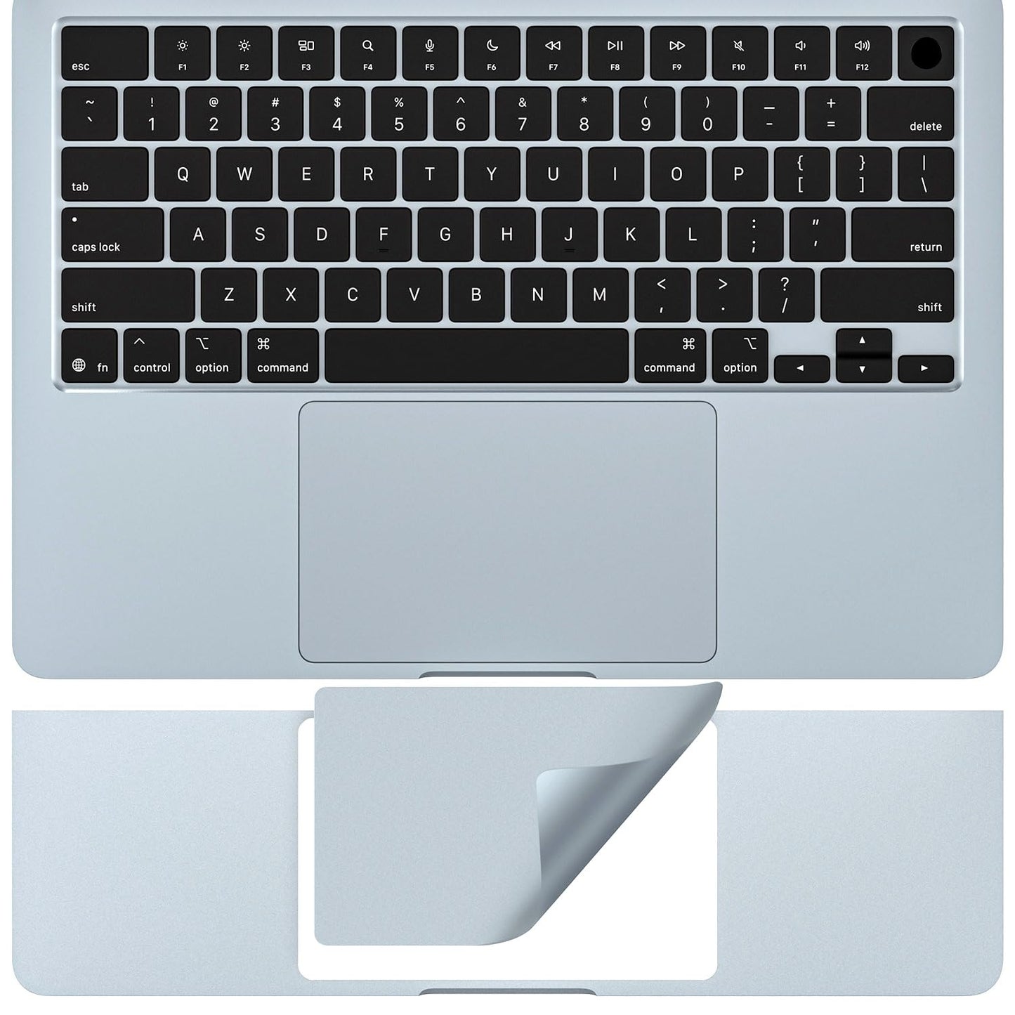 Sky Blue Vinyl Palm Rest Protector for 2025 MacBook Air 13