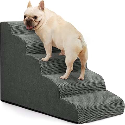 Pet Steps for Bed, 5-Step Ramp for Small Dogs and Cats
