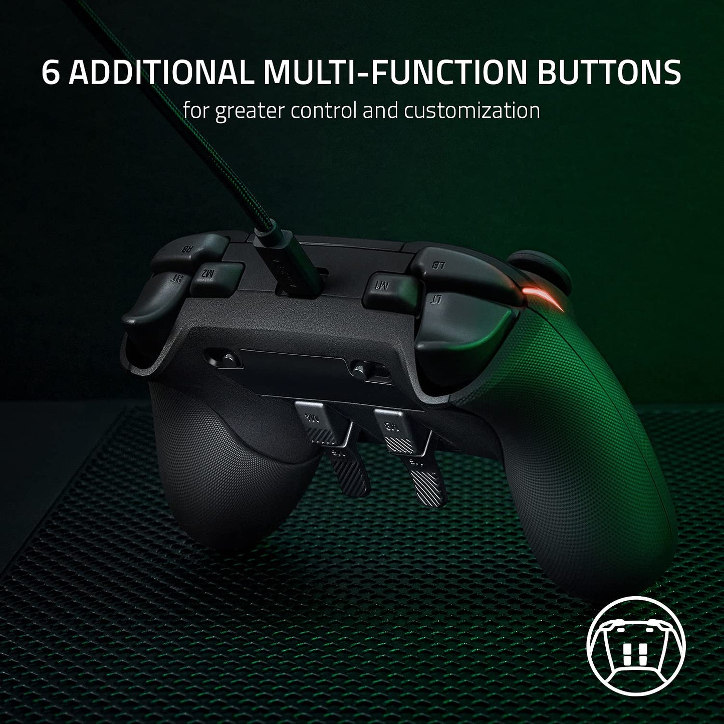 Wolverine V2 Chroma Wired Gaming Pro Controller for Xbox Series X|S, Xbox One, PC: RGB Lighting - Remappable Buttons & Triggers - Mecha-Tactile Buttons & D-Pad - Trigger Stop-Switches - Black
