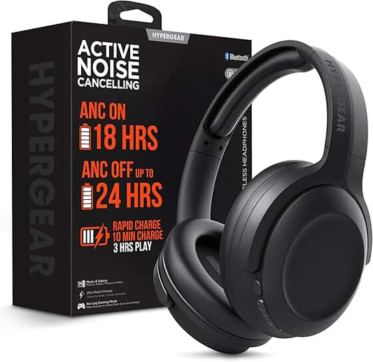 Wireless Over-Ear Noise Cancelling Headphones with Deep Bass
