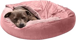 Soft round dog bed for small and medium dogs