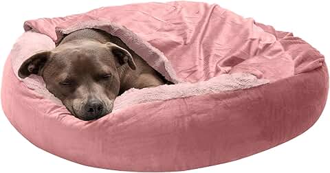 Soft round dog bed for small and medium dogs