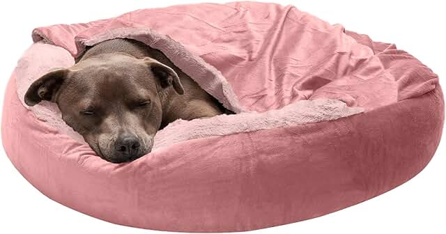 Soft round dog bed for small and medium dogs