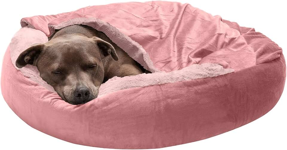 Soft round dog bed for small and medium dogs