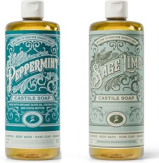 Peppermint and Sage Lime Liquid Castile Soap, 32 oz