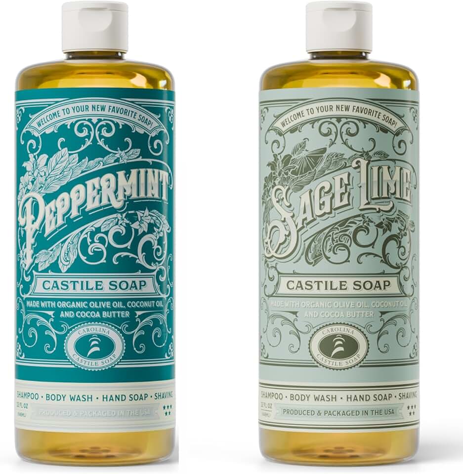 Peppermint and Sage Lime Liquid Castile Soap, 32 oz