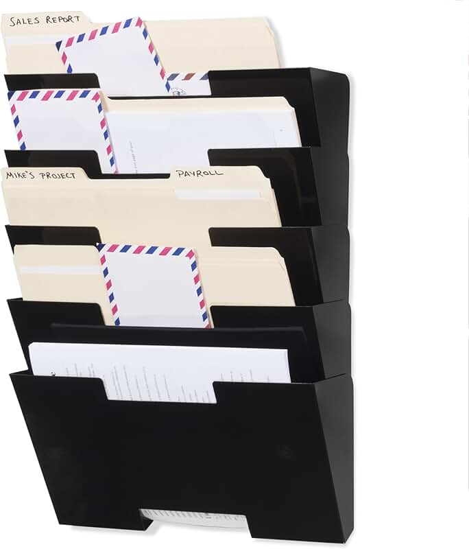 5-Tier Wall Mounted Metal File and Magazine Organizer